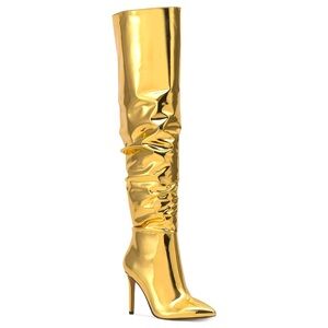 INC Iyonna Over Knee Slouch Boot GOLD 7.5